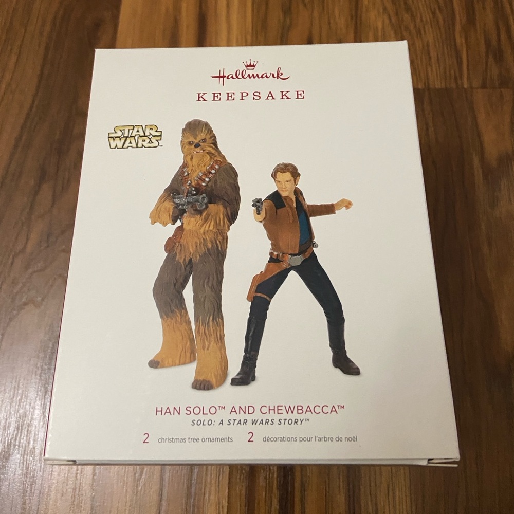 2018 Hallmark keepsake Star Wars Han Solo & Chewbacca ornaments